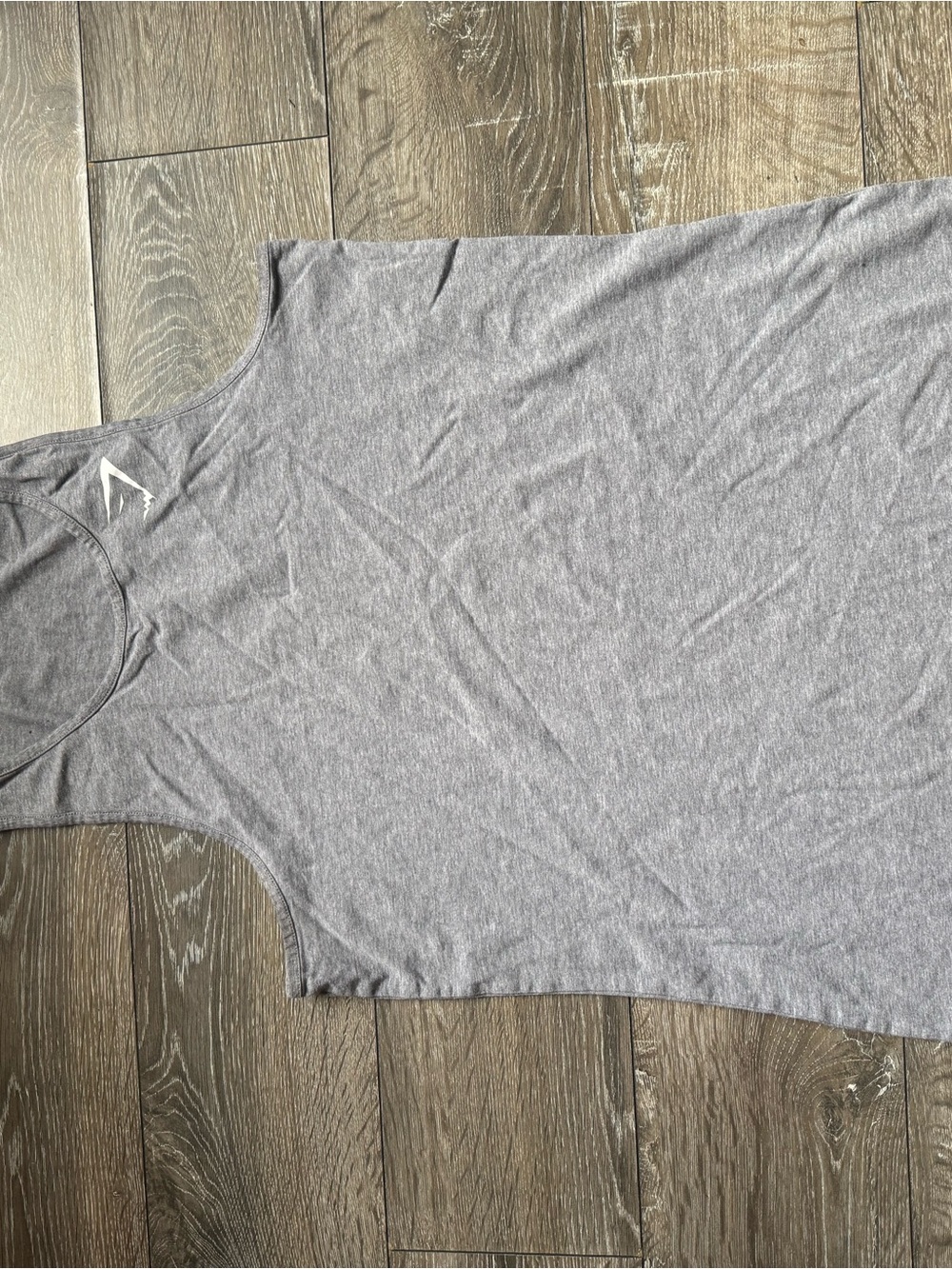 Heather Gray Sleeveless Athletic Tank with shark Logo